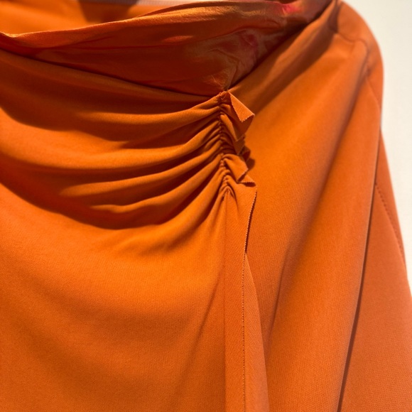 Burnt Orange Skirt with Draping - Picture 2 of 6
